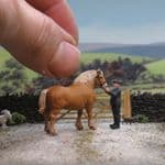 OSBF216 OO Gauge Figures Suffolk Punch horse & handler (painted)