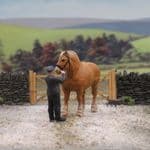 OSBF216 OO Gauge Figures Suffolk Punch horse & handler (painted)