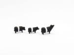OSBFN086 N Gauge Belted Galloway Cattle x 3 (1/148) (painted)