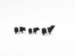 OSBFTT086 TT 1:120 Scale  Belted Galloway Cattle x 3 (painted)