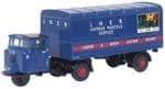Oxford 120MH004 Scammell Mechanical Horse Van Trailer LNER