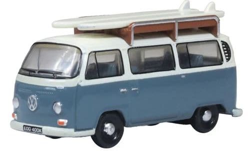 Oxford Diecast 120VW003 VW T2 Bus/Surfboards Fiord Blue/Arcona White 1:120