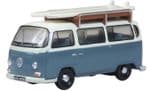 Oxford Diecast 120VW003 VW T2 Bus/Surfboards Fiord Blue/Arcona White 1:120
