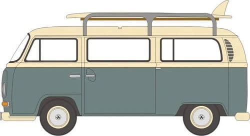 Oxford Diecast 120VW003 VW T2 Bus/Surfboards Fiord Blue/Arcona White 1:120