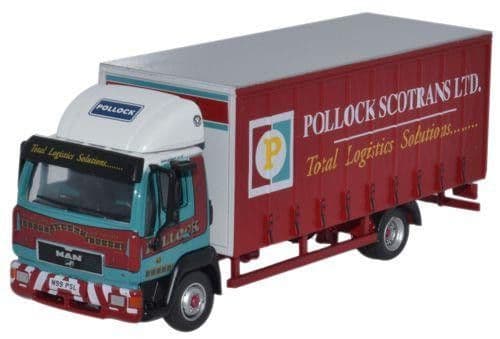 Oxford Diecast 76MAN001 Scale 1 76 OO MAN L2000 Curtainside Pollock