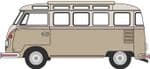 Oxford Diecast  NVWS009 VW Samba Bus Mouse Grey/Pearl White