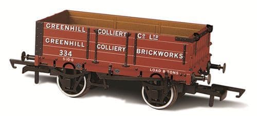 Oxford Rail OR76MW4008 4 Plank Mineral Wagon - Greenhill Colliery No.334