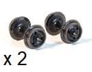 Peco New Style metal rimmed 3- hole disc wheels 4 Axles