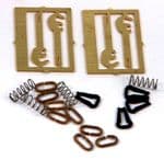 Peco Parkside PS82 - O Scale 3 Link Instanter Couplings Hooks & Springs (2)