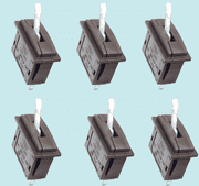 PL26W(6) Peco: Passing Contact Switch. White Lever Pack of 6