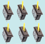 PL26Y (6) Peco: Passing Contact Switch. Yellow Lever Pack of 6