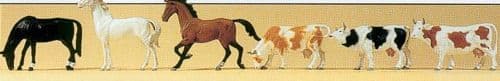 PR75019 Scale: 1:120, TT Horses (3) And Cows (3) Figure Set