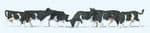 PR79228 Preiser Black/White Cows (6) Figure Set