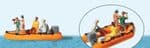 Preiser 10764 Scale: 1:87, HO *Family In Rubber Dinghy (4) Exclusive Figure Set