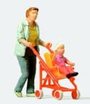 Preiser 28079 - HO / OO Scales Woman with Buggy