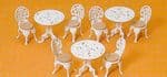 Preiser 45209 3 White Iron Tables & 6 Chairs Kit