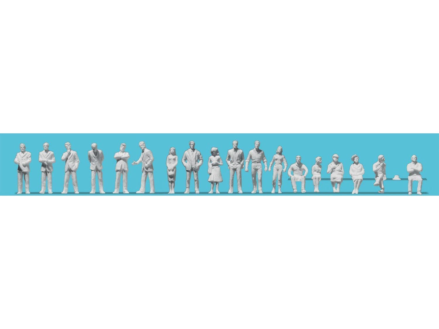 Preiser 74094 Scale 1 100 Assorted Persons 18 Unpainted Figure Set