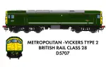 Rapido 905004 Class 28 MV 'CO-BO' D5707 BR Green With Full Yellow Ends – DCC Ready
