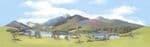 SK31 / SK11 Peco: 'MANYWAYS' SCENIC BACKGROUNDS Mountain Lake