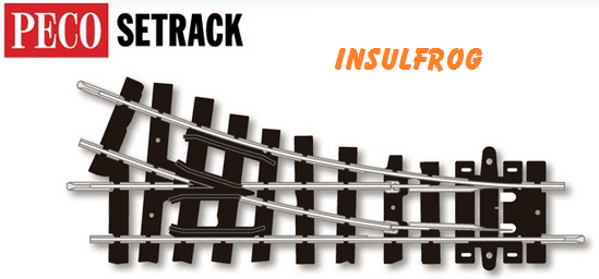 PECO OO9 Gauge Setrack Right-Hand Turnout - ST-405 For Narrow