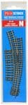 ST45  Peco Setrack N Gauge Curved Turnout L/H