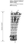 ST5 Peco: No 1 Radius, R/H Turnout, Insulfrog