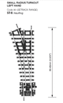 ST6 Peco: No 1 Radius, L/H Turnout, Insulfrog