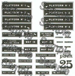 0 Scale Signs Tiny Signs OO25 - OO Scale Early Station Signs