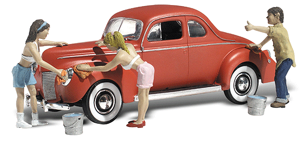 Woodlands Autoscene 5339 N scale 1/160 Suds & Shine