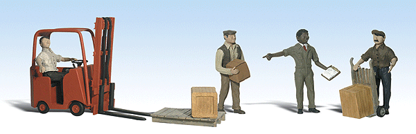 Woodlands Scenic Accents(R) 2192 Figures-- Workers with Forklift (4)