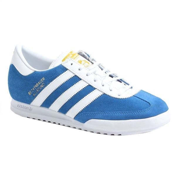 Adidas Originals Beckenbauer Blue White Stripes Suede Leather Trainers