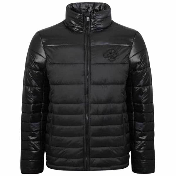 Fargo Designer Biker Bomber jacket padded Gloss Effect Black RRP £50