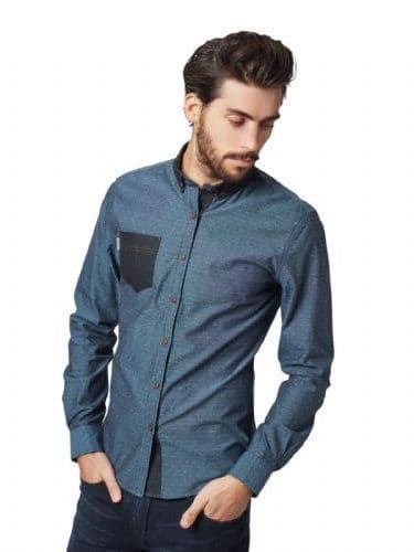 Mish Mash Men's Designer Navy Desire Long Sleeve Buttoned Casual Shirt RRP £50
