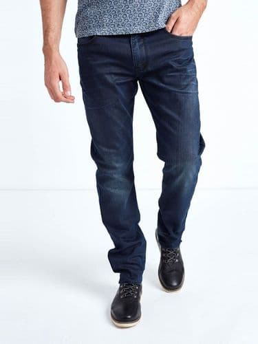 Mish Mash Mens Jeans Navy Resin Tapered Fit Stretch