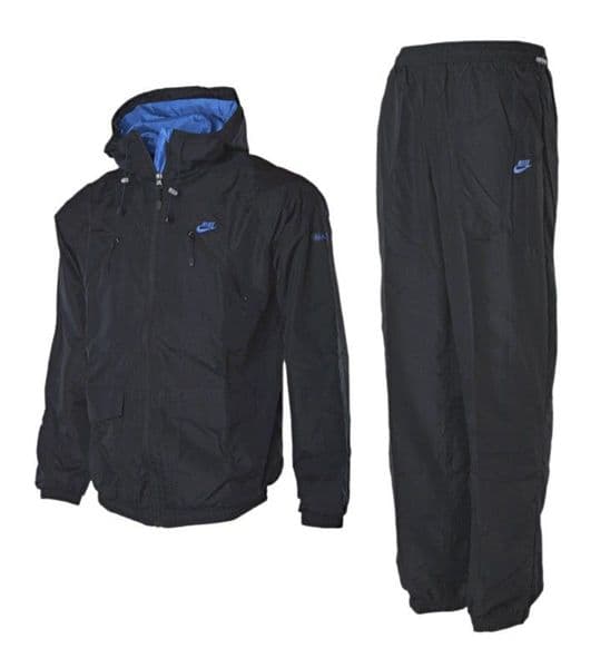 Nike Techno Woven Full Suit Tracksuit Black Hooded Tracksuit Running Gym