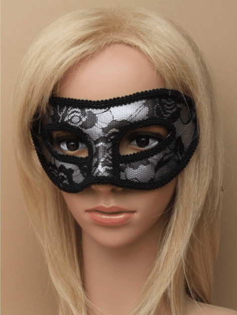 Black Lace Silver Masquerade Mask
