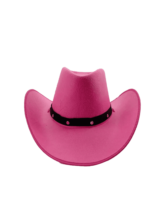 Pink Felt Studded Cowboy Hat