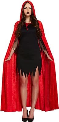 Red Hooded Velvet Cape