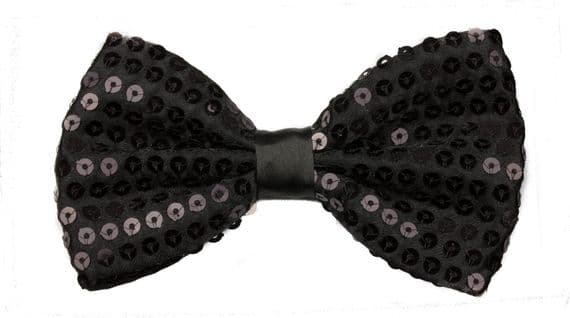 Sequin Bow Tie (Black)