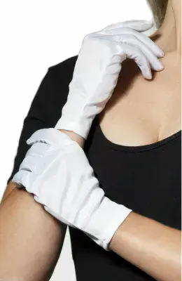 Short Gloves, White