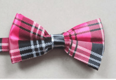 Tartan Satin Bow Tie (Pink)