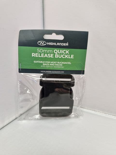 Highlander Quick Release 50MM Buckle - Black Plastic - Rucksack / Backpack