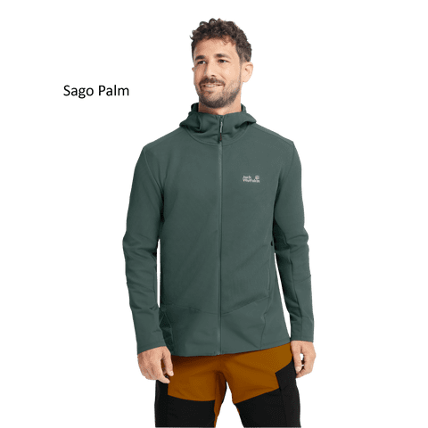Jack Wolfskin Mens Ridge Hike Hooded Mid Layer Full Zip Fleece Jacket