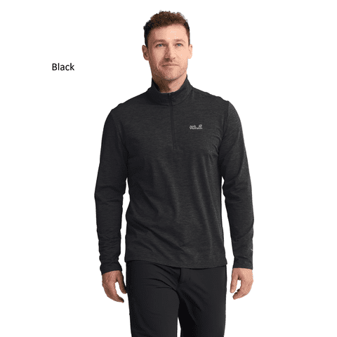 Jack Wolfskin Mens Trail Half Zip Long Sleeve Top
