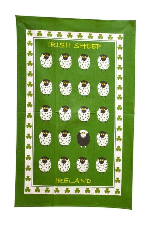 Liffey Artefacts All Over Sheep Cotton Tea Towel