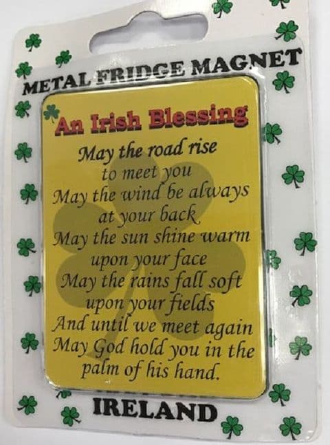 Liffey Artefacts - Blessing - May the Road - Metal Fridge Magnet