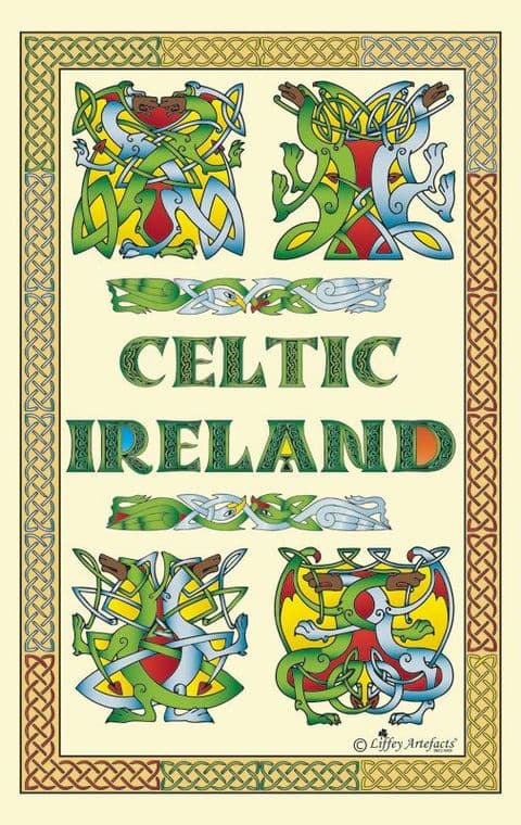 Liffey Artefacts Celtic Dragon Cotton Tea Towel