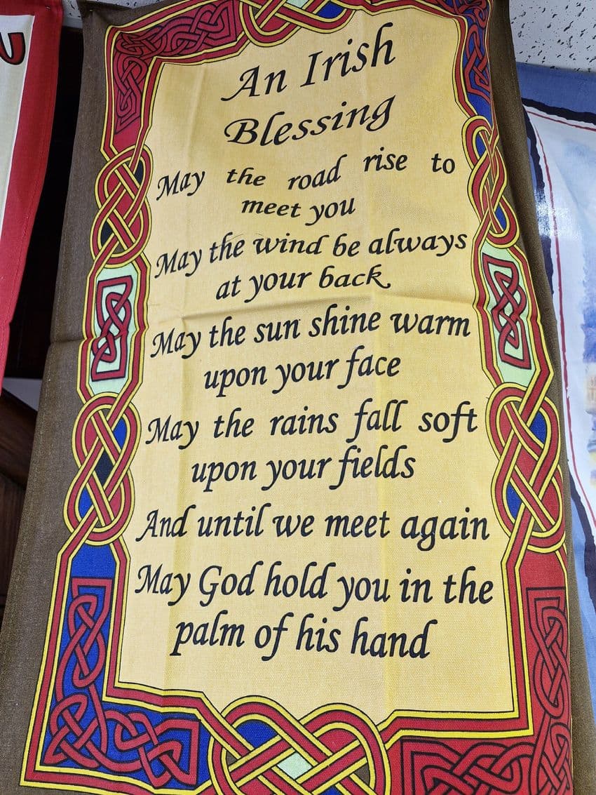 Liffey Artefacts Cotton Tea Towel Celtic Irish Blessing