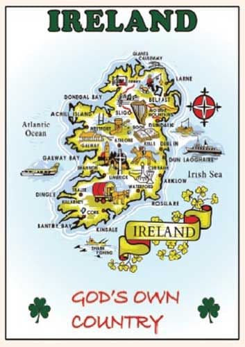 Liffey Artefacts Ireland Gods Own Country Cotton Tea Towel