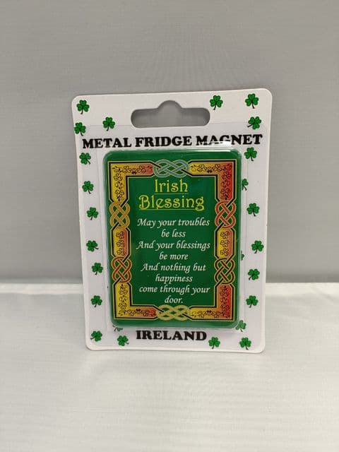 Liffey Artefacts - Irish Blessing - May Your Troubles - Metal Fridge Magnet